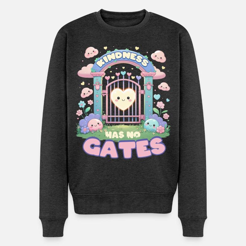 Menschlichkeit Equality Kindness Has No Gates - Männer Premium Bio Pullover - Anthrazit meliert
