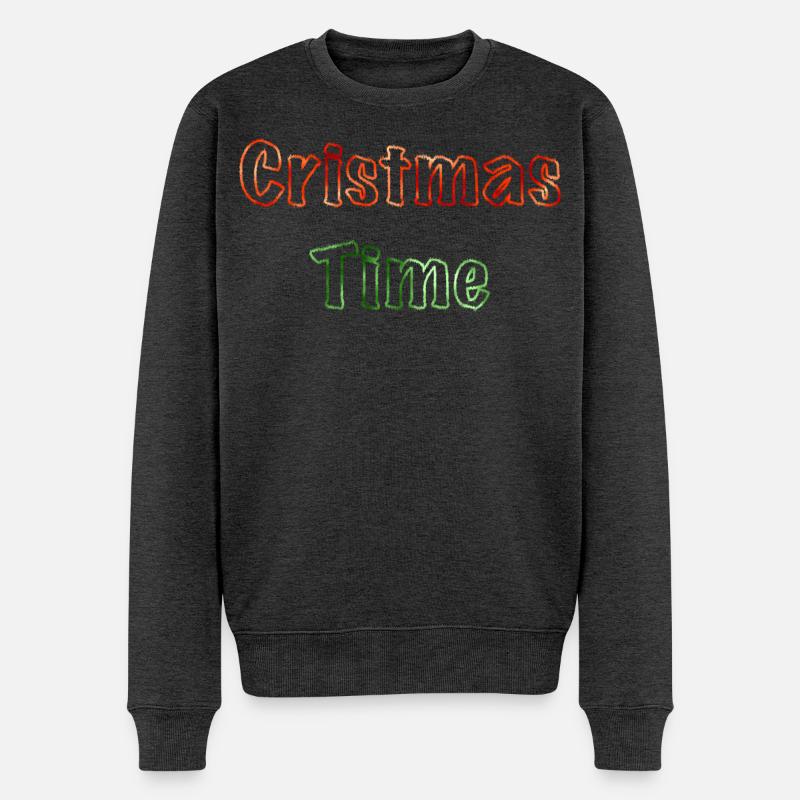 Weihnachten - Männer Premium Bio Pullover - Anthrazit meliert