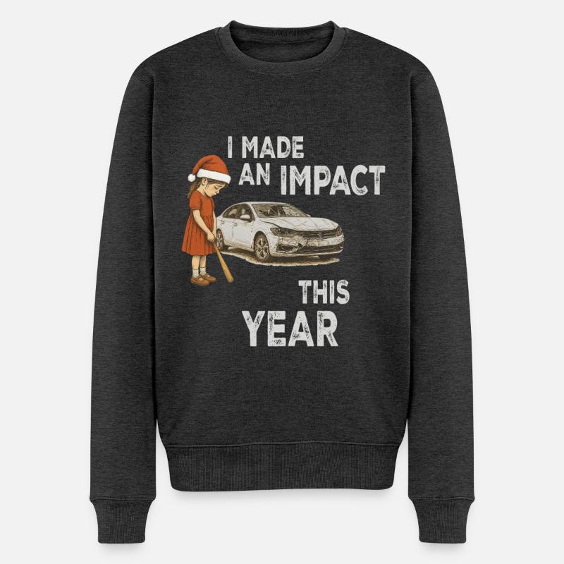 Unartiges Mädchen Weihnachten Lustig - Männer Premium Bio Pullover - Anthrazit meliert