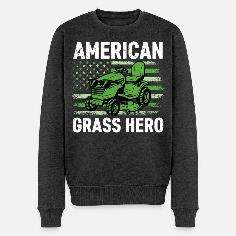 Héros américain de l’herbe - Pull Premium bio Homme - anthracite chiné