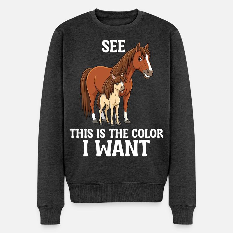 Humor Reiter Reiten - Männer Premium Bio Pullover - Anthrazit meliert