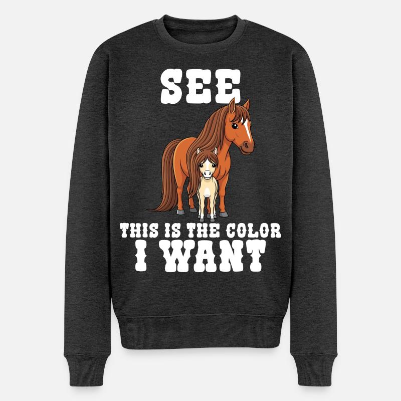 Humor Reiter Reiten - Männer Premium Bio Pullover - Anthrazit meliert
