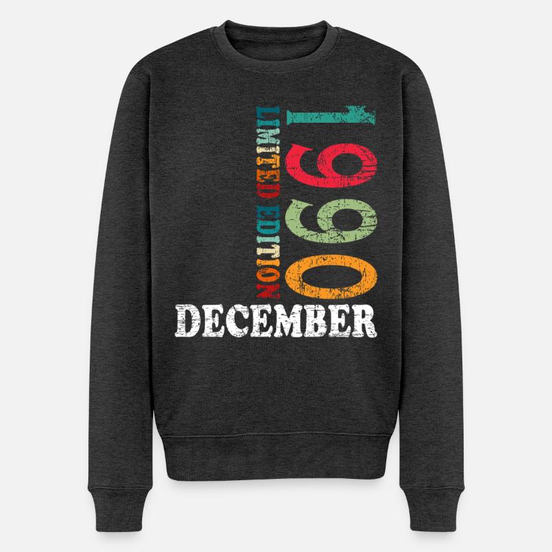 Anniversaire en décembre 1990 - décembre - Pull Premium bio Homme - anthracite chiné