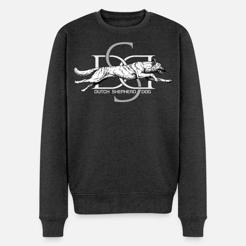 Dutchie - Chien de berger néerlandais - Pull Premium bio Homme - anthracite chiné