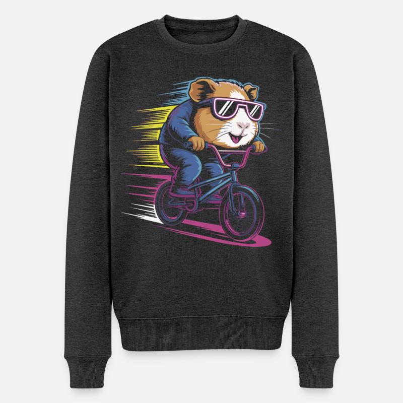 Rasender Hamster Radler - Männer Premium Bio Pullover - Anthrazit meliert