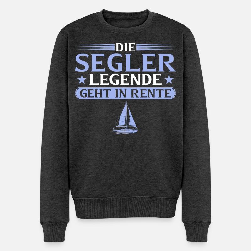 Rentner Segler Legende in Rente - Männer Premium Bio Pullover - Anthrazit meliert