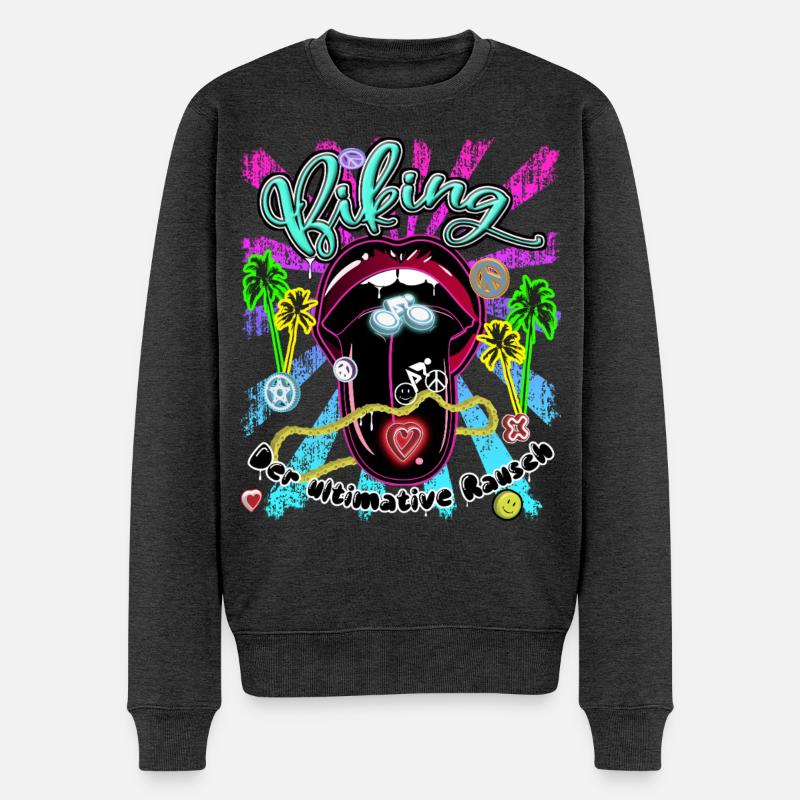 Biking - Männer Premium Bio Pullover - Anthrazit meliert