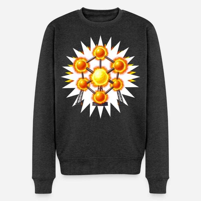 ATOMFUSION – Belgien - Männer Premium Bio Pullover - Anthrazit meliert
