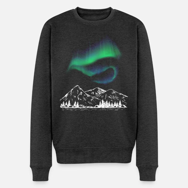 Aurore alpine graphique - Pull Premium bio Homme - anthracite chiné