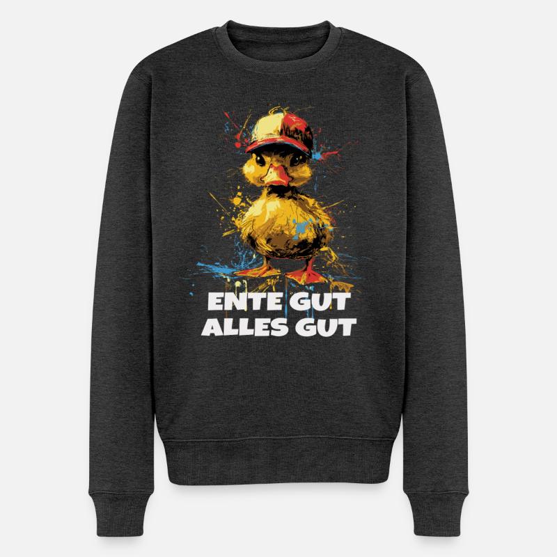 Ente gut alles gut Humor - Männer Premium Bio Pullover - Anthrazit meliert