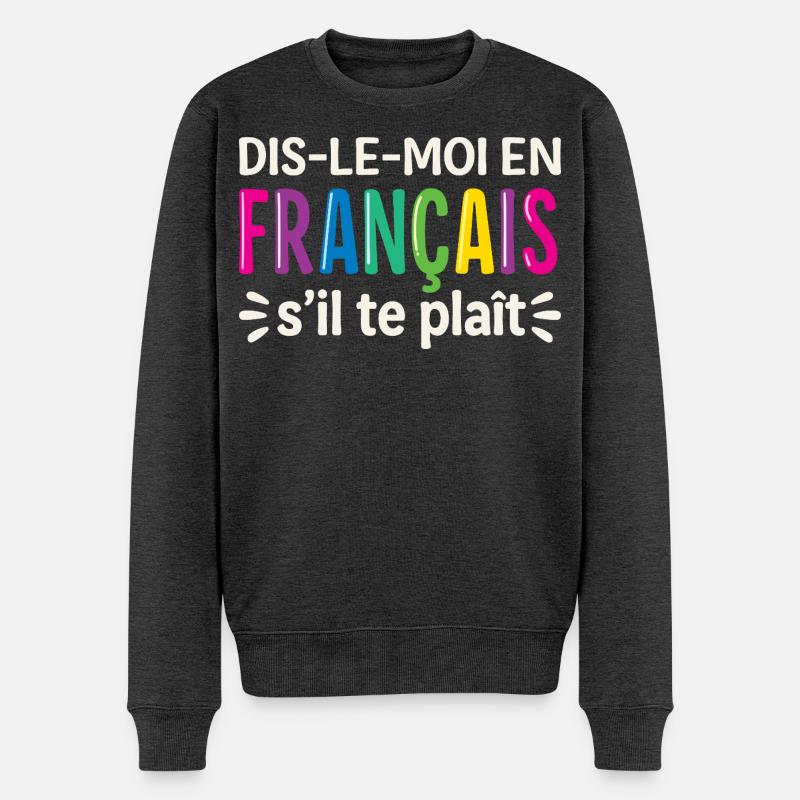 Professeur de français bilingue - Pull Premium bio Homme - anthracite chiné