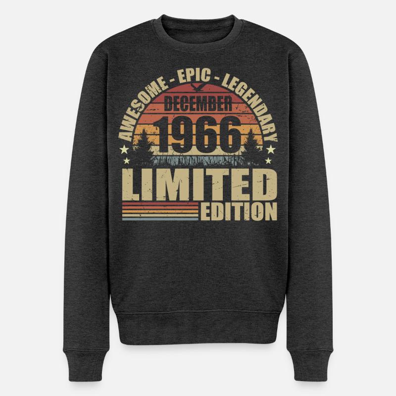 Décembre 1966 - Édition Limitée Décembre 1966 - Pull Premium bio Homme - anthracite chiné