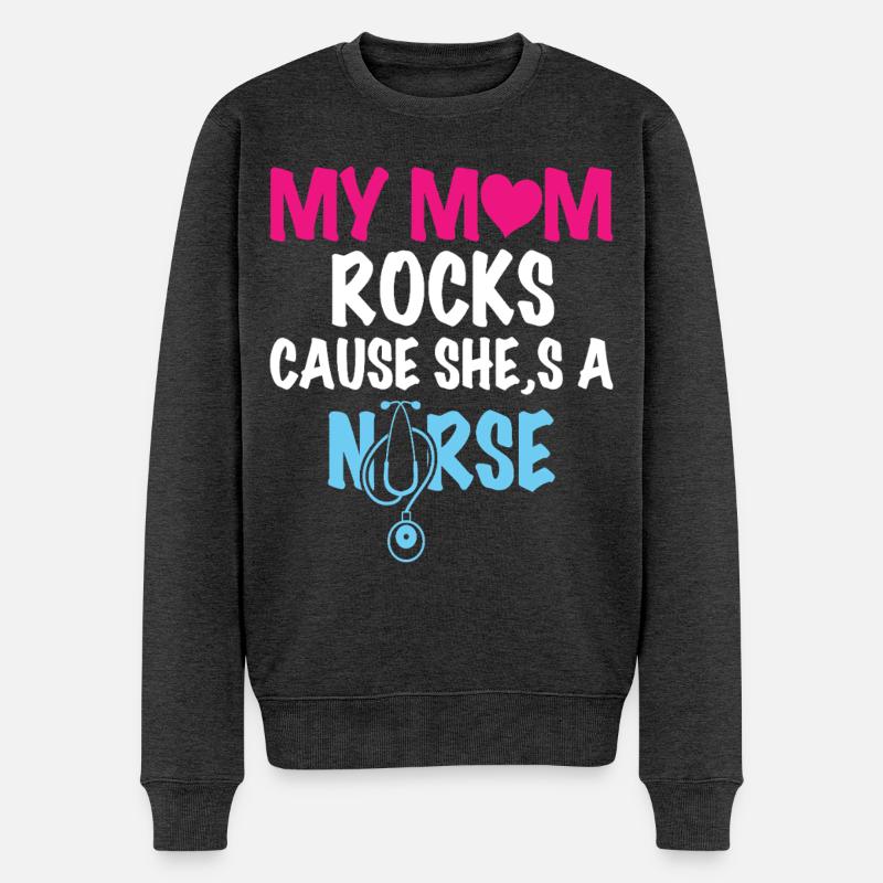 Krankenschwester Mama - Männer Premium Bio Pullover - Anthrazit meliert