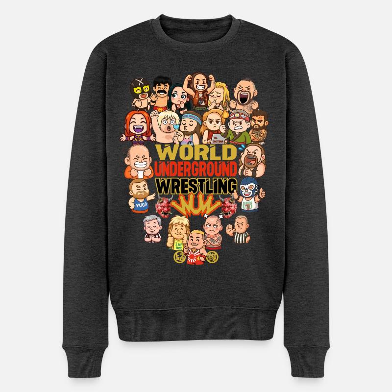 Dessins animés de lutte underground - Pull Premium bio Homme - anthracite chiné