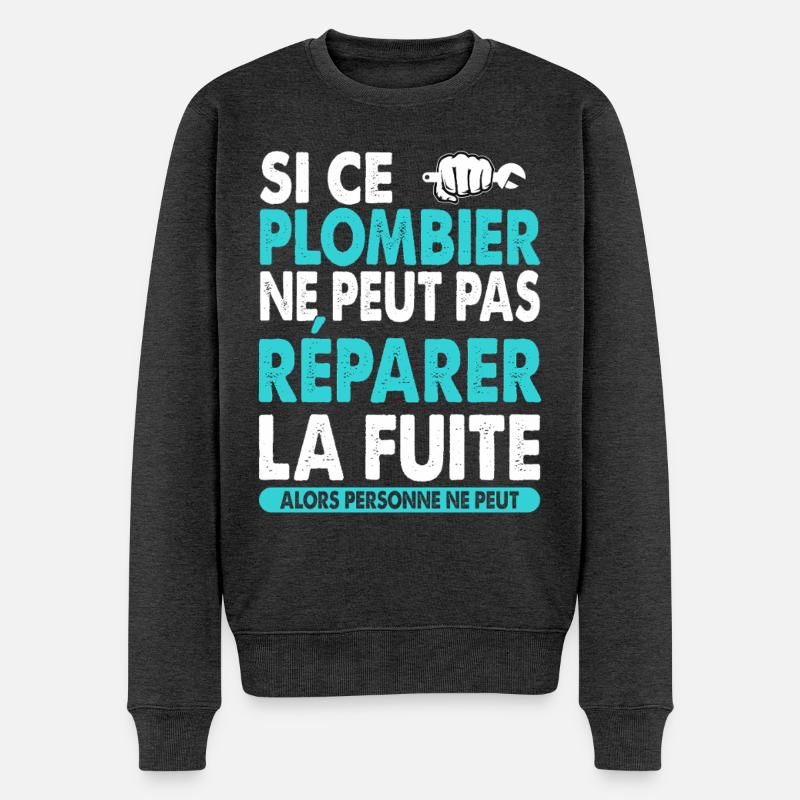 Klempnerberuf-Geschenkidee – lustiger Spruch - Männer Premium Bio Pullover - Anthrazit meliert