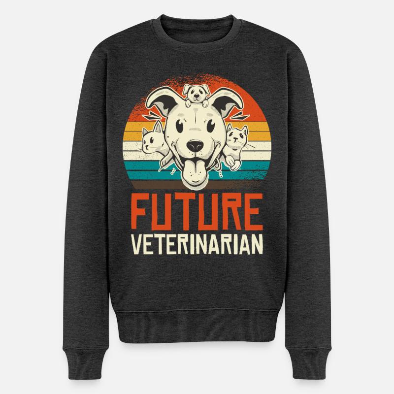 Zukunft Tierarztin - Männer Premium Bio Pullover - Anthrazit meliert