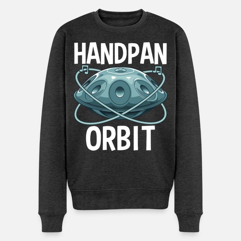 Handpan Orbit - Männer Premium Bio Pullover - Anthrazit meliert
