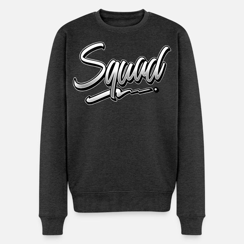 Squad - Männer Premium Bio Pullover - Anthrazit meliert