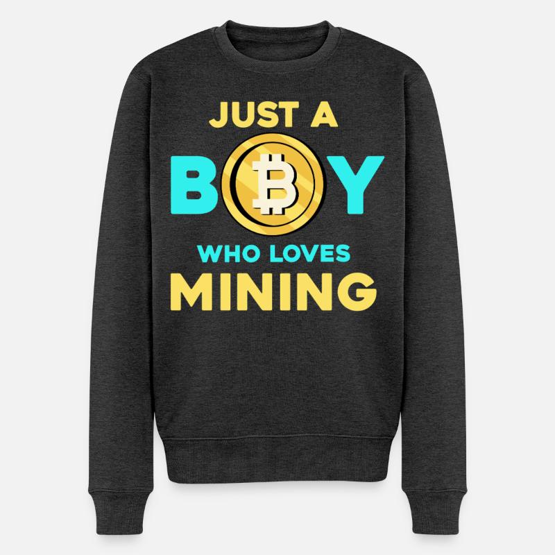 Crypto Mining Boy – Bitcoin Passion - Pull Premium bio Homme - anthracite chiné