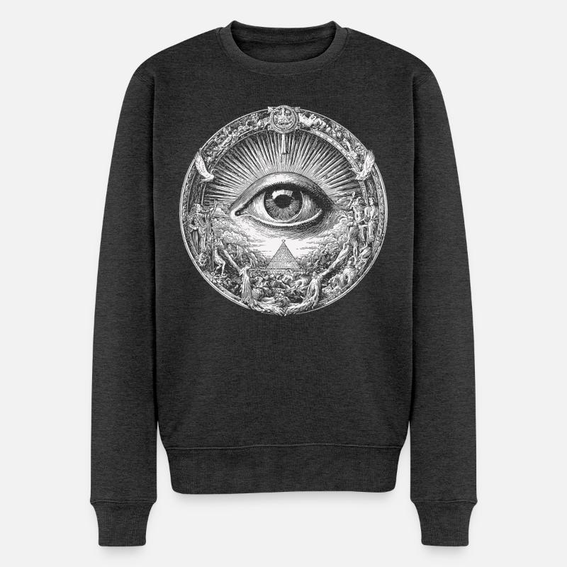 Kreisauge - Männer Premium Bio Pullover - Anthrazit meliert