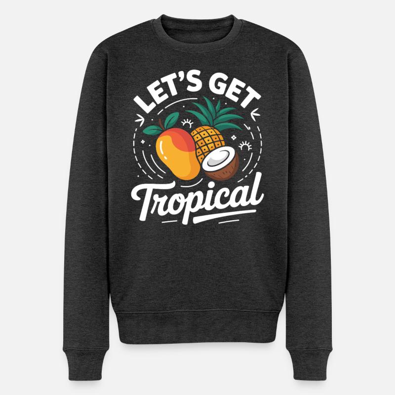 Let´s Get Tropical  - Männer Premium Bio Pullover - Anthrazit meliert