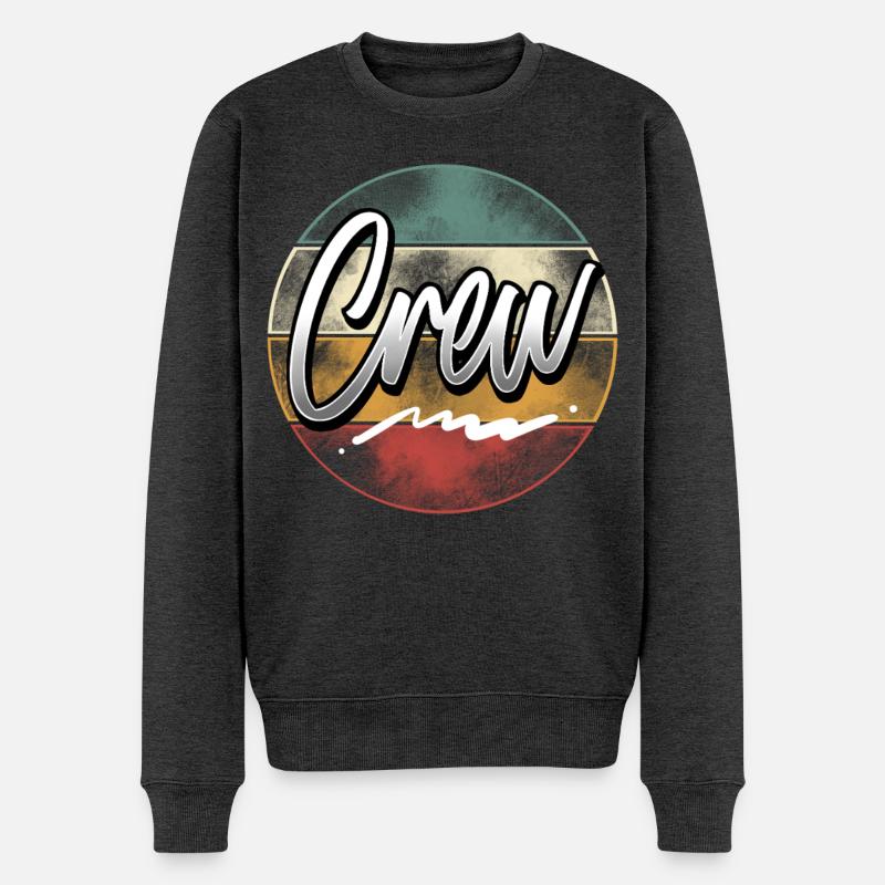 Crew - Männer Premium Bio Pullover - Anthrazit meliert