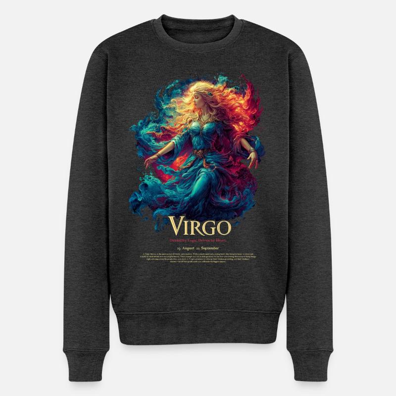Virgo - Männer Premium Bio Pullover - Anthrazit meliert