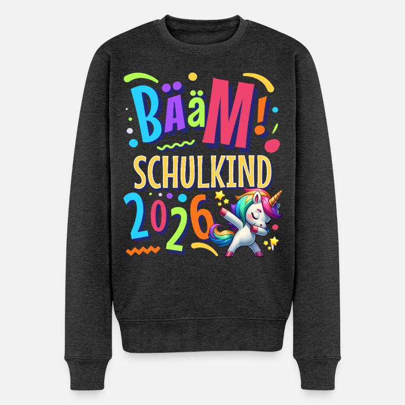 Bääm Schulkind 2026 - Männer Premium Bio Pullover - Anthrazit meliert