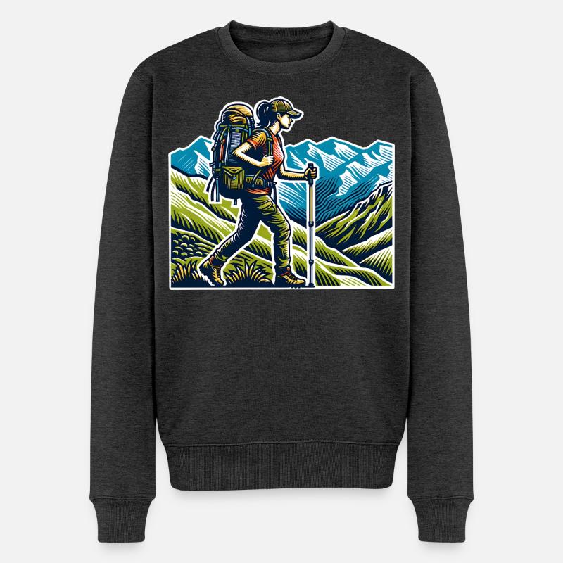 Randonnée pour randonneurs - Pull Premium bio Homme - anthracite chiné