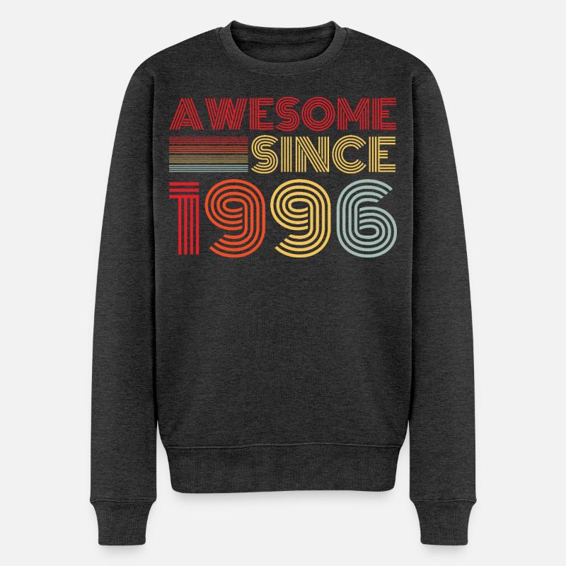 Vintage 1996 Retro 1996 Geburtstagsgeschenk - Männer Premium Bio Pullover - Anthrazit meliert