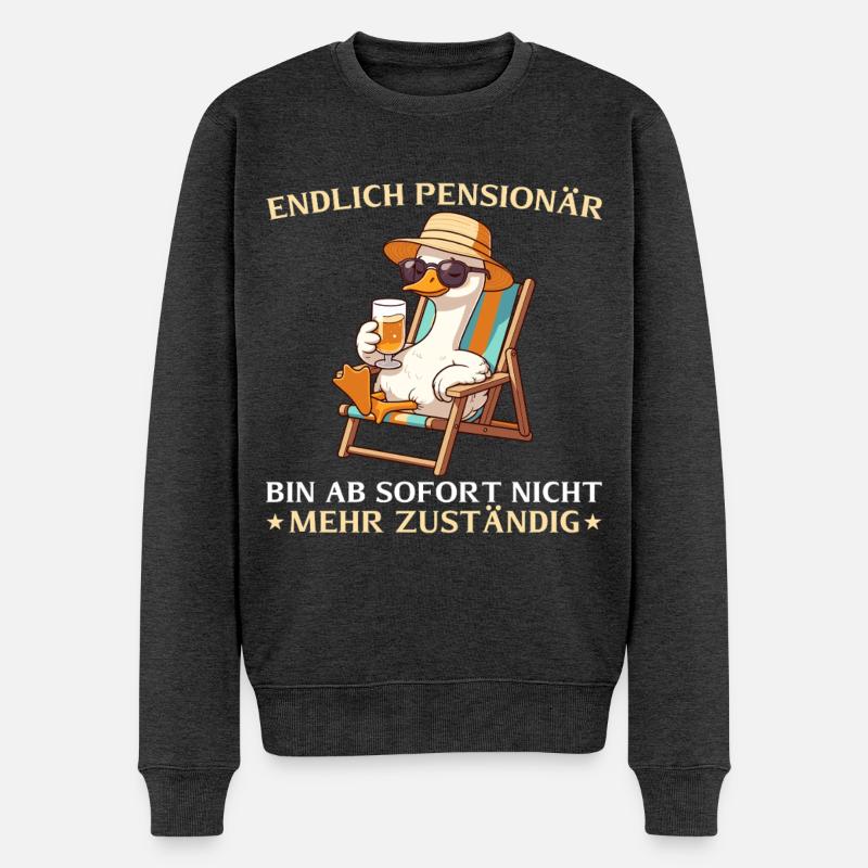 Gans retraité - Plus responsable Adieu - Pull Premium bio Homme - anthracite chiné