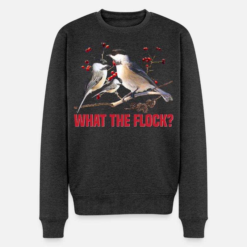 Vogelbeobachter, Vogelbeobachter, Vogelbeobachter, Vogelbeobachter. - Männer Premium Bio Pullover - Anthrazit meliert