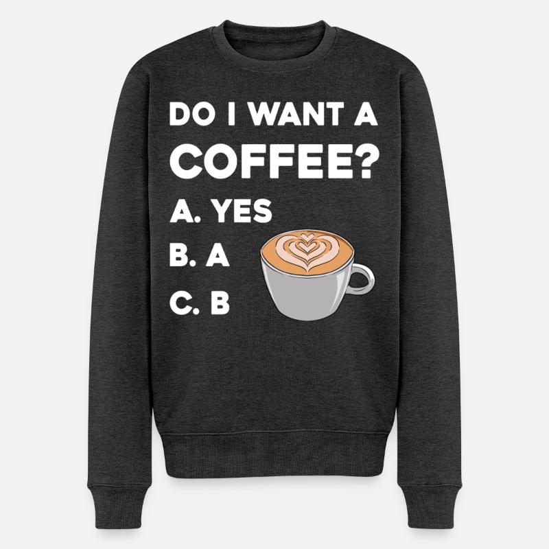 Kaffeefrage Latteherz - Pull Premium bio Homme - anthracite chiné