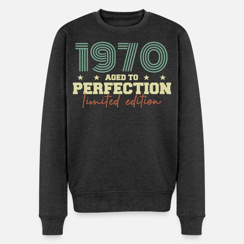 1970 - Männer Premium Bio Pullover - Anthrazit meliert