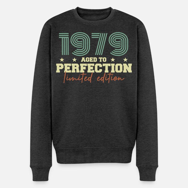 1979 - Männer Premium Bio Pullover - Anthrazit meliert