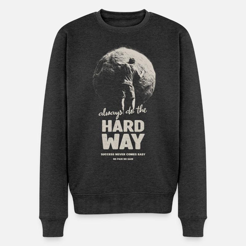 Harter Weg - Männer Premium Bio Pullover - Anthrazit meliert