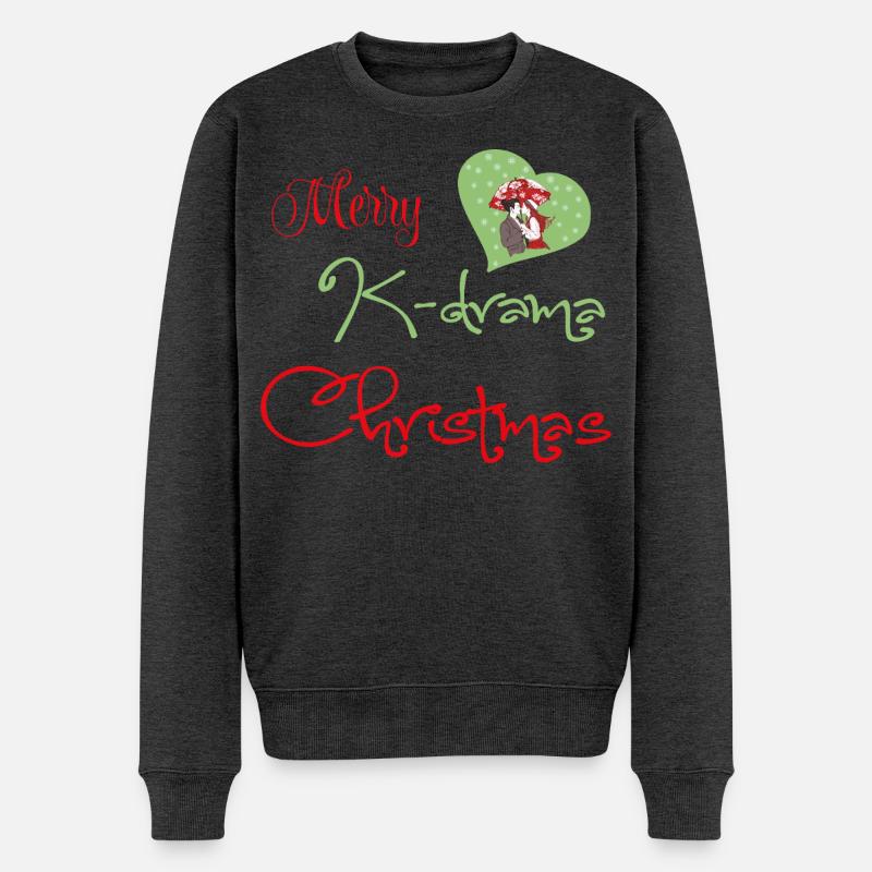K-Drama Weihnachtsromanz von Noël - Männer Premium Bio Pullover - Anthrazit meliert