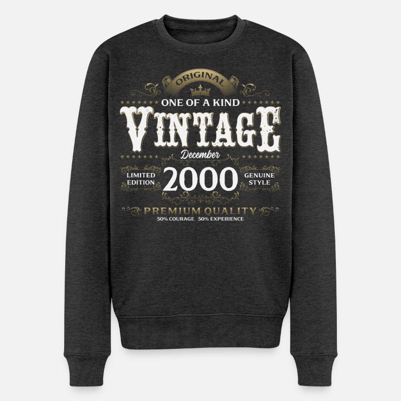 25e anniversaire Millésime décembre 2000 - Pull Premium bio Homme - anthracite chiné