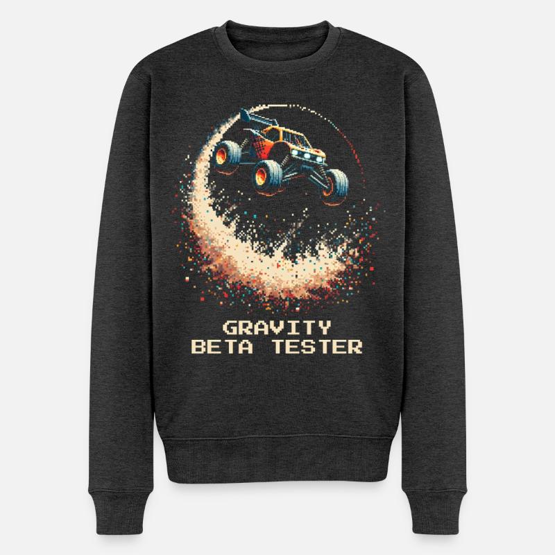 Gravitation Beta-Tester | RC Cars Stunts - Männer Premium Bio Pullover - Anthrazit meliert