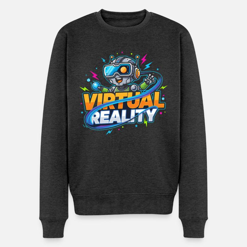 Virtual-Reality Gaming Technologie Kidstyle - Männer Premium Bio Pullover - Anthrazit meliert