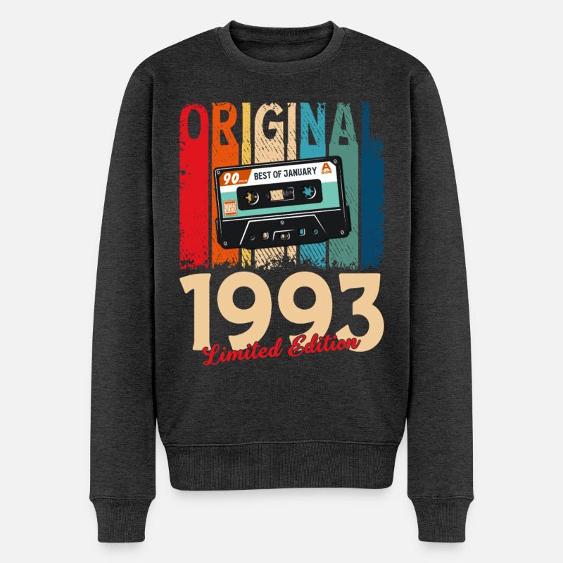 Cassette du 33e anniversaire janvier 1993 - Pull Premium bio Homme - anthracite chiné