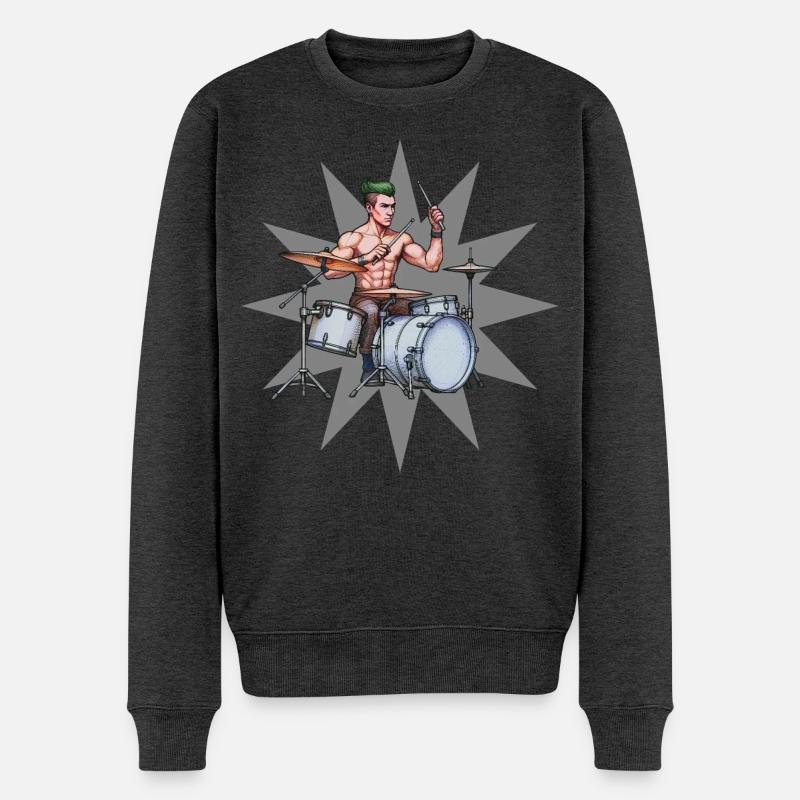 SCHLAGZEUGER #3 – Klang & Bild - Männer Premium Bio Pullover - Anthrazit meliert