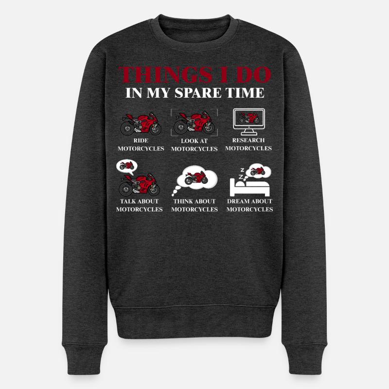 Choses que je fais pendant mon temps libre - Pull Premium bio Homme - anthracite chiné