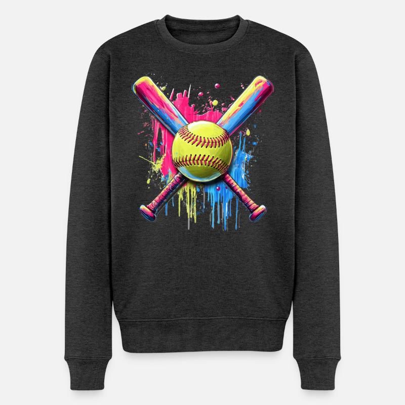 Softball - Männer Premium Bio Pullover - Anthrazit meliert