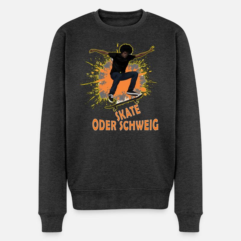 Skate Oder Schweig Splash - Männer Premium Bio Pullover - Anthrazit meliert