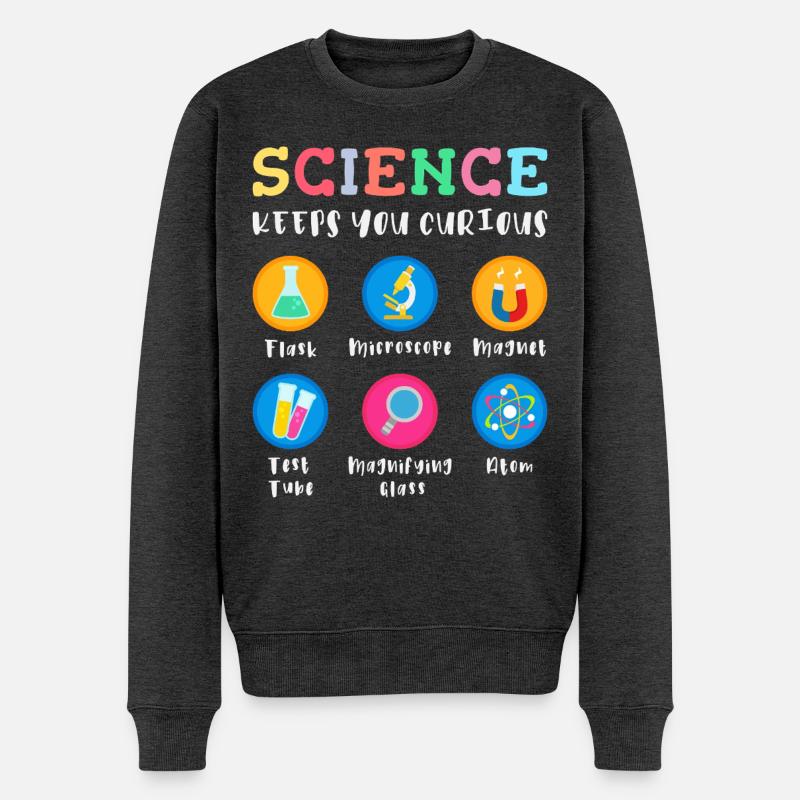 Wissenschaft macht neugierig - Männer Premium Bio Pullover - Anthrazit meliert