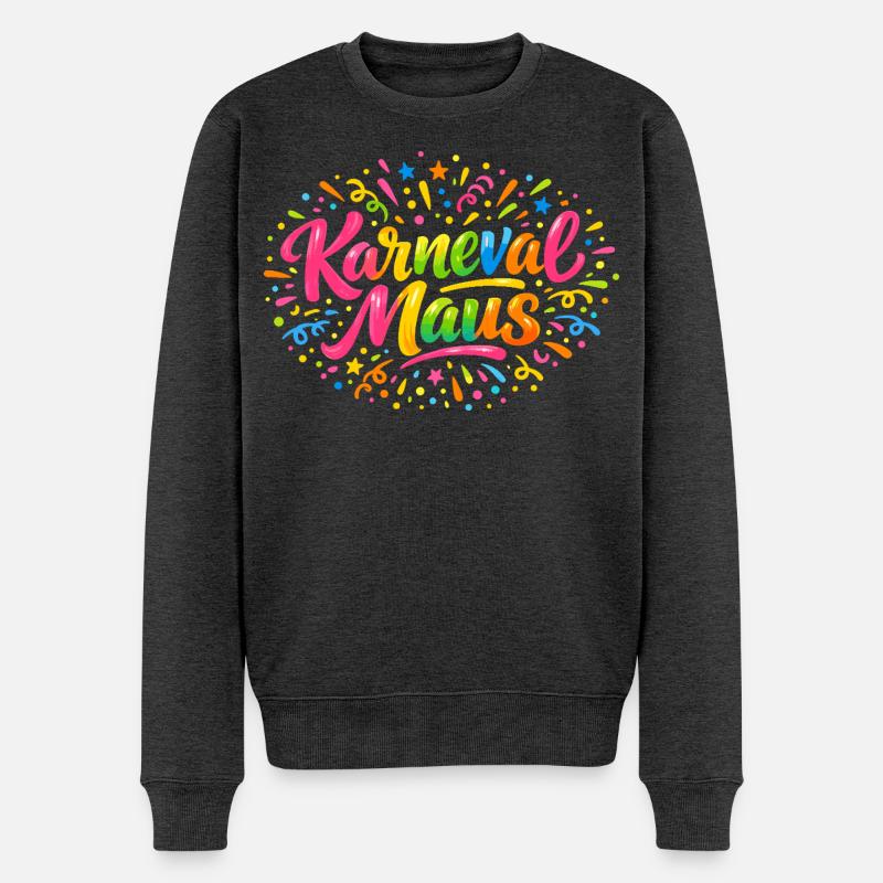 Karnevalsmaus Karneval Köln Süß Niedlich Geschenk - Männer Premium Bio Pullover - Anthrazit meliert