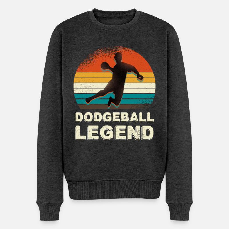 Look rétro de Dodgeball Legend - Pull Premium bio Homme - anthracite chiné