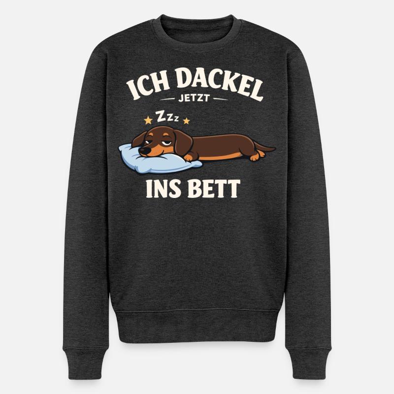 Dackel Kleidung Geschenke Ich dackel jetzt - Männer Premium Bio Pullover - Anthrazit meliert