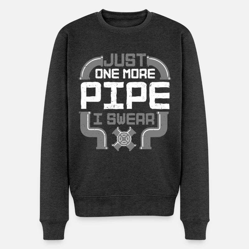Pipe Layer Pipeline Builder - Men's Premium Organic Jumper - heather anthracite